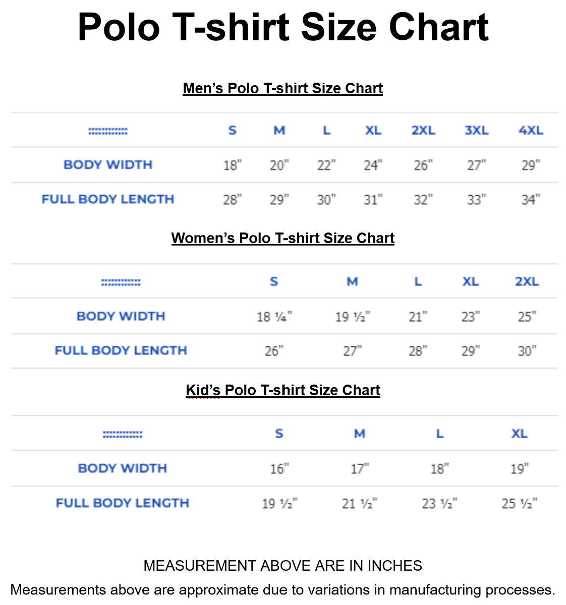 Youth and Kids Polos
