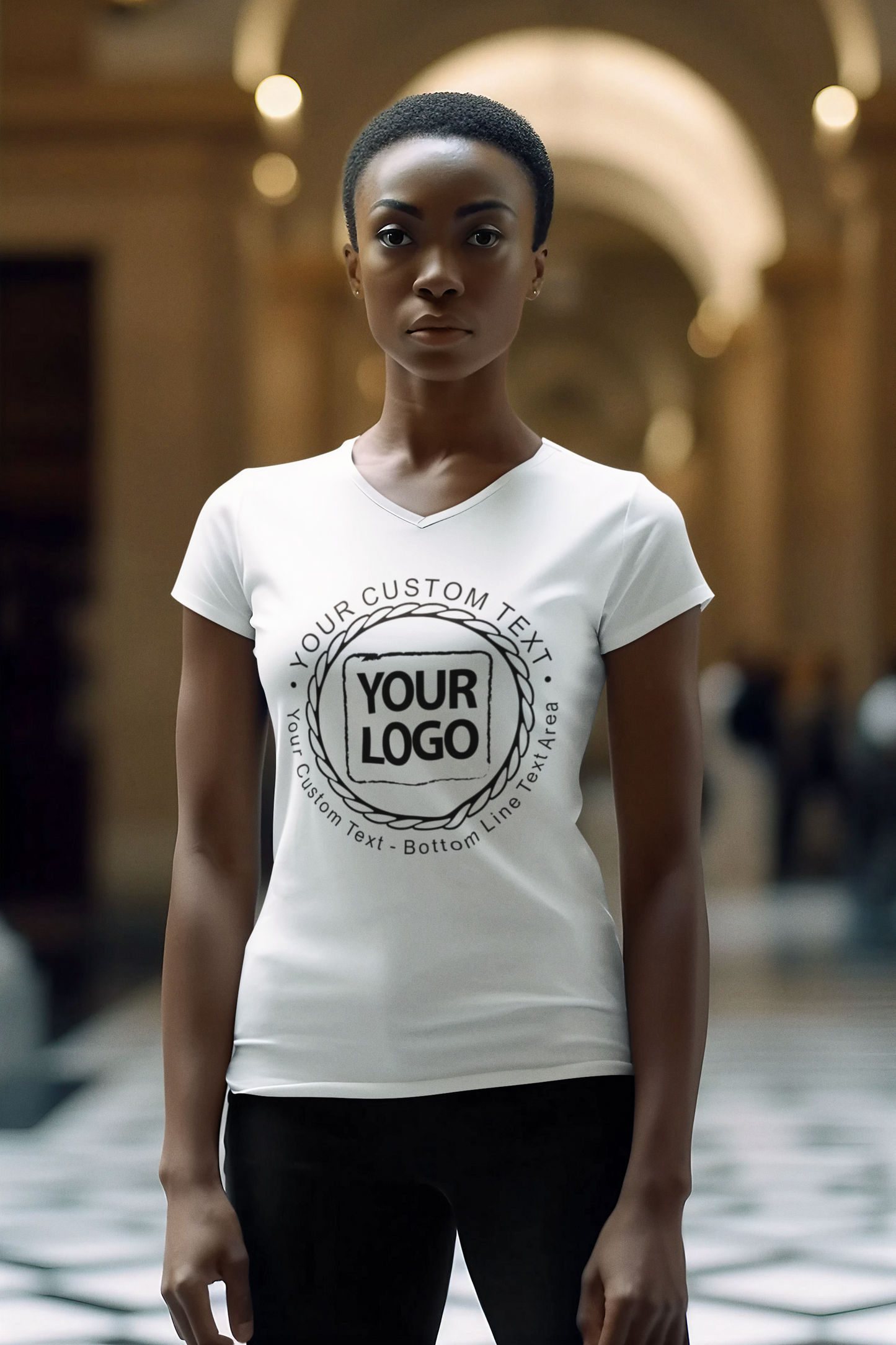 Adult V Neck T Shirt